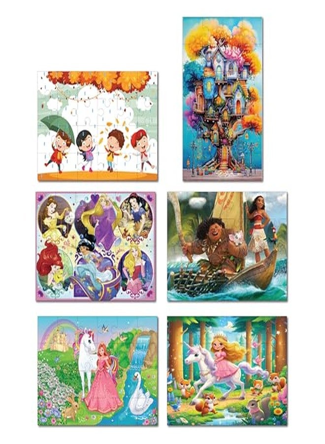 Khilonewale Wooden Jigsaw Puzzle Set for Kids, 24 Pieces Each, 20×30 cm for Kids - Combo of 6 Educational Puzzles for 3+ Years Kids Gifts for Boys,Girls Puzzle Game (Fantasy Princess Puzzles) - Image 2